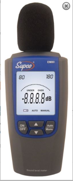 SUPCO EM80 SOUND LEVEL METER 30DB TO 120DB T59890