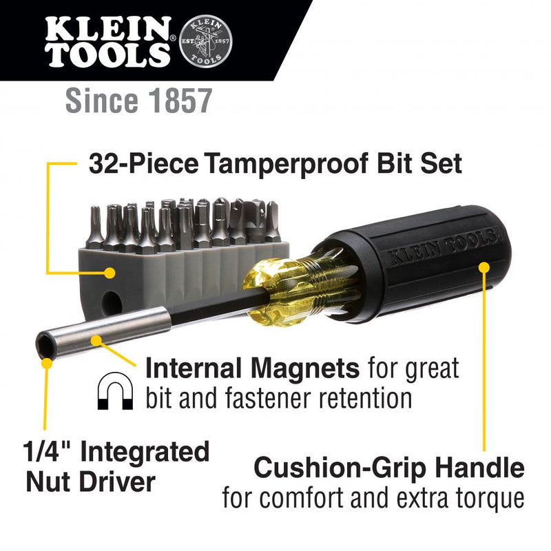 KLEIN TOOLS  32510 SCRW DRIVER/32 BIT SET KL 32510 T35730