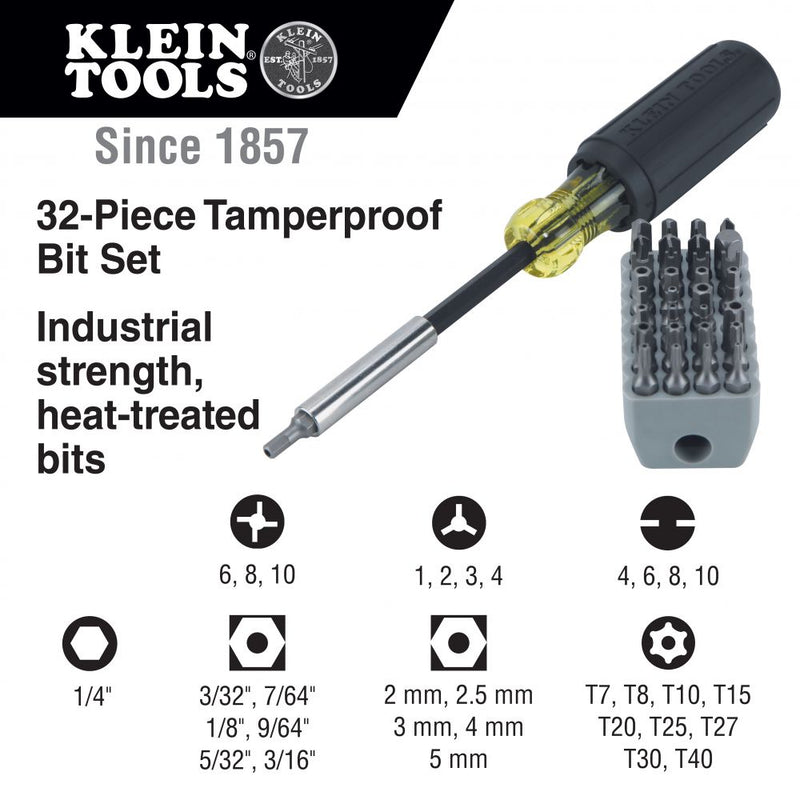 KLEIN TOOLS  32510 SCRW DRIVER/32 BIT SET KL 32510 T35730