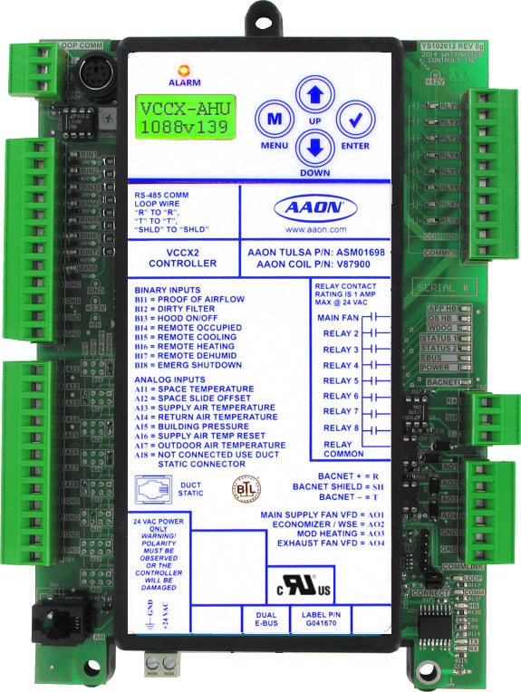AAON CONTROLS BOARD CONTROL VCCX2, V87900, OE338-26B-VCCX2 ASM01698