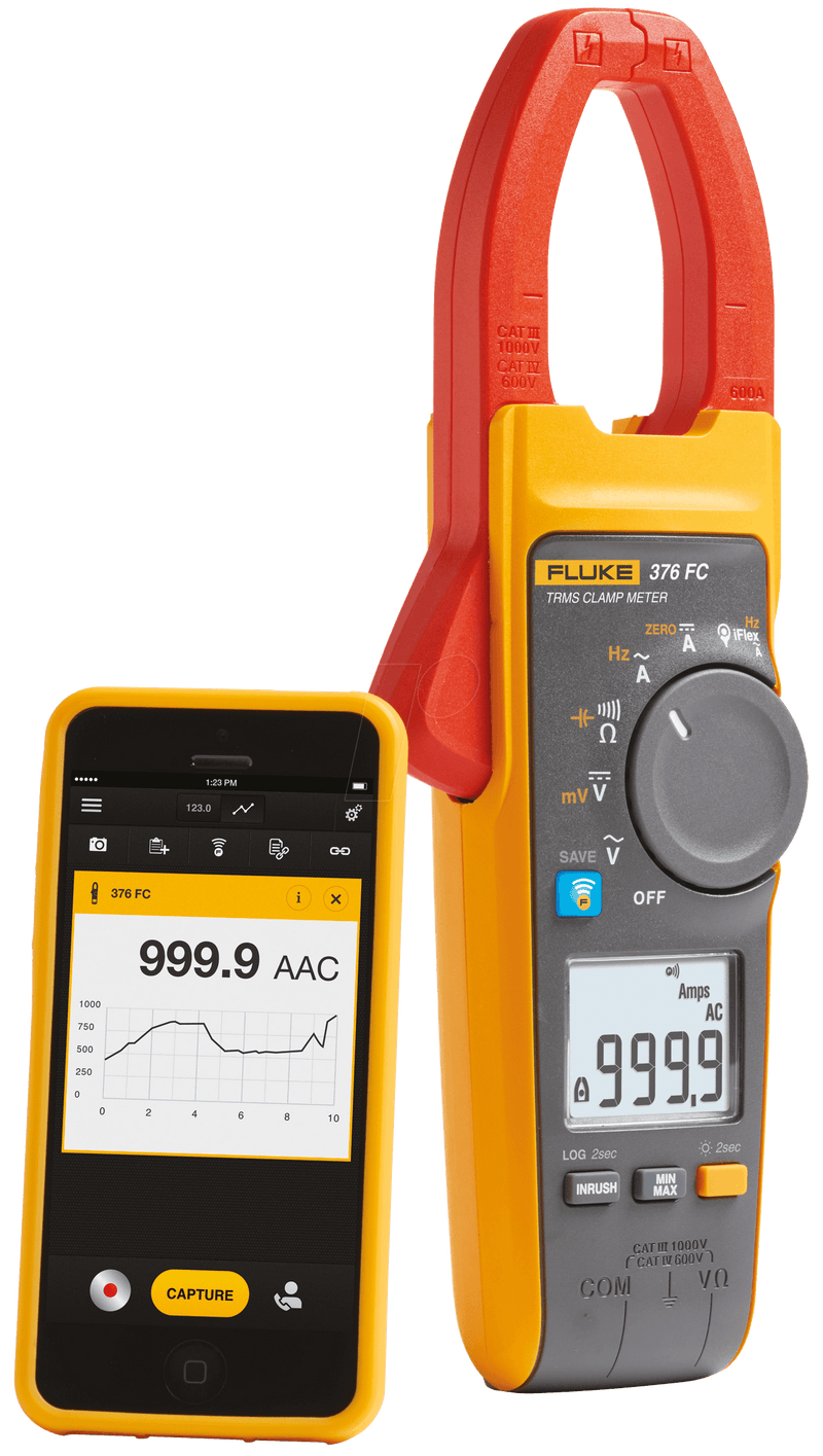 FLUKE  376 FC 1000A AC/DC TRMS WIRELESS CLAMP W/IFLEX T80670