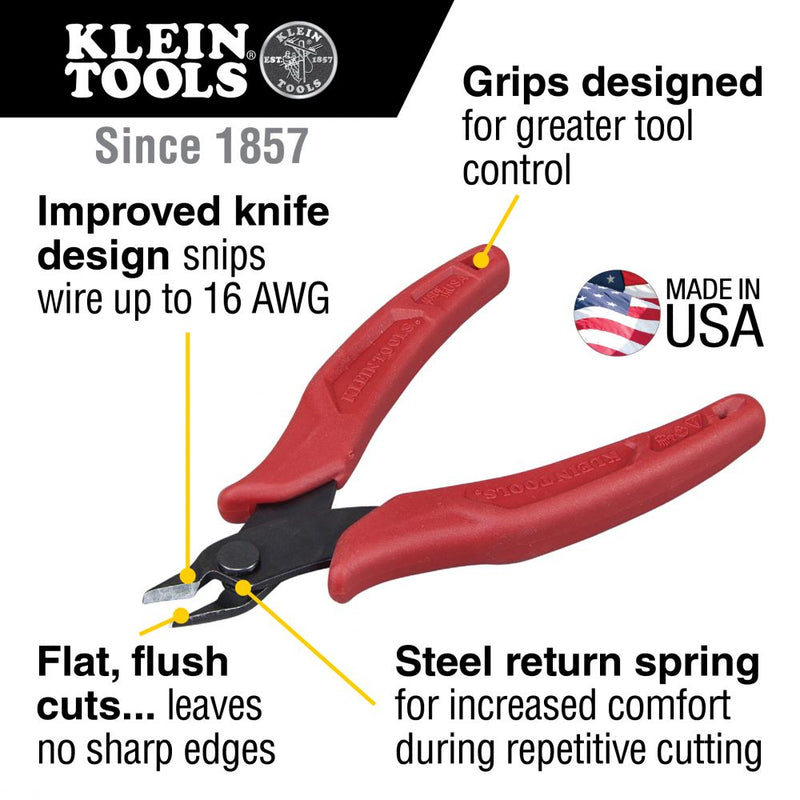 KLEIN TOOLS FLUSH CUTTER 5  SHEARS 18AWG  P/N D275-5 T56370