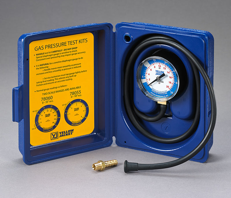 RITCHIE / YELLOW JACKET GAS PRESSUR TEST KIT RITCHIE 78060 0-35  W.C. T43020